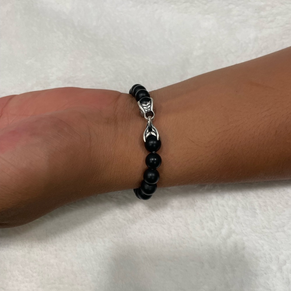 David Yurman Spiritual beads bracelet in sterling silver with black onyx